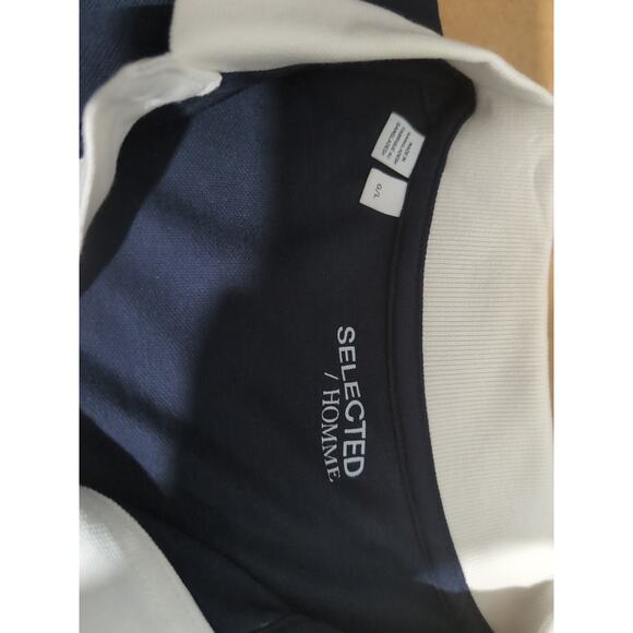 Selected Homme Navy Polo Shirt, Short Sleeve Men's Shirt, Large Size, Polyester - Picture 5 of 6